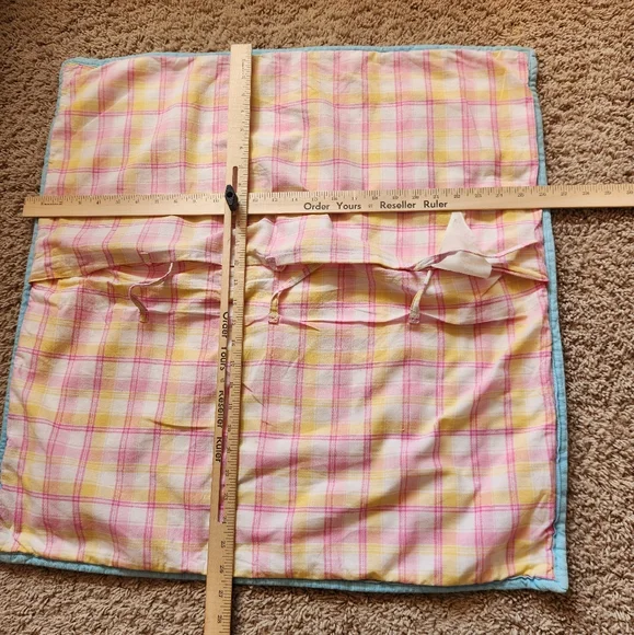 POTTERY BARN Kids Pillow Case Sham Pink Yellow Home Bedding Cotton 26 x 26 - Picture 4 of 7